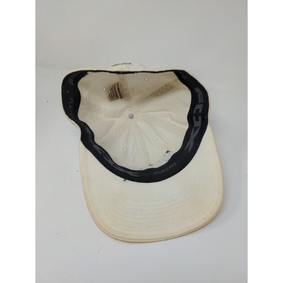 Fox Racing FlexFit Hat Embroidered Logo White SZ S/M Autographed Stains - Picture 9 of 11
